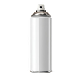 White spray can with silver cap isolated on a transparent background