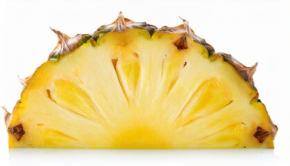 Fresh Pineapple Slice Isolated On Transparent Background