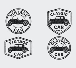 Classic and Vintage Car Badges Set