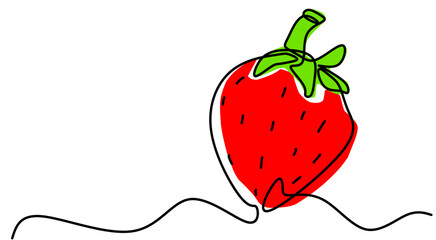 strawberry on a white background illustration line art