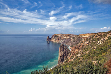 Picturesque landscape of Cape Fiolent. Sevastopol, Crimea
