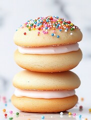 Delicious sugar cookie topped with colorful sprinkles perfect for celebrations and sweet treats. This classic dessert brings joy and nostalgia to any occasion. Irresistible shortbread