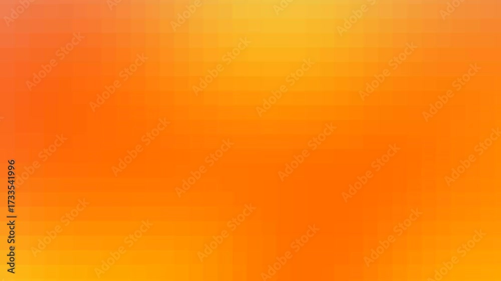 Wall mural glowing yellow orange gradient abstract background animation with mosaic texture
