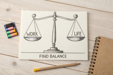 Sketch of Scale Comparing Work and Life Finding Balance