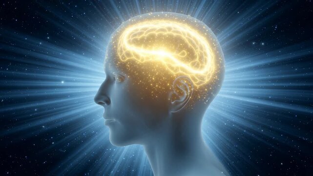 Quantum energy field with the law of attraction and manifestation concept. The power of thoughts and emotions. The practice of becoming and visualizing oneself in the future.