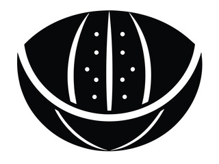 watermelon whole silhouette vector icon