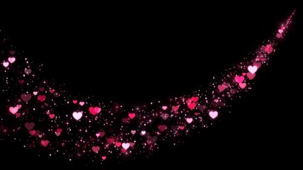 valentines day hearts star glitter lights trail alpha channel animation, shiny glowing heart romantic love motion design element	 - Powered by Adobe