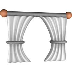 Curtains Clean 3D Illustration