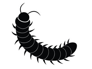 worm crawling silhouette vector icon