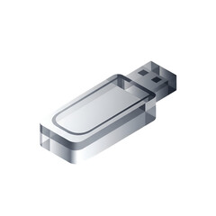 Transparent usb flash drive isolated on transparent background