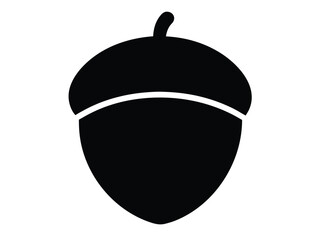 acorn silhouette vector icon