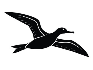 albatross flying silhouette vector icon