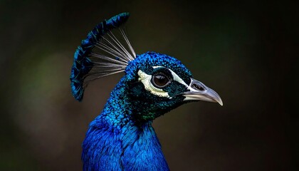 Close-up profile of a peacock