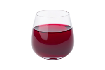 Plated beetroot juice in glass isolated on transparent background