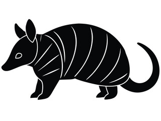 armored armadillo silhouette vector icon