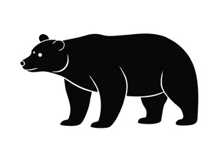 bear standing silhouette vector icon