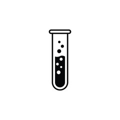 eps10 Chemical laboratory icon. black Chemical test tube vector symbol isolated on white background. Ideal for science, chemistry, and research-themed projects. Vector illustration.
