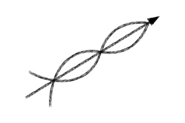 Abstract red arrow pointing upward symbolizing direction growth progress and movement