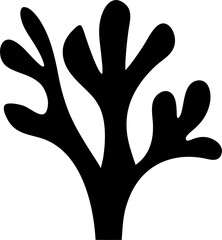 Coral Silhouette Vector Illustration | Ocean, Reef, Marine, Sea Life Design