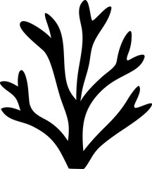 Coral Silhouette Vector Illustration | Ocean, Reef, Marine, Sea Life Design