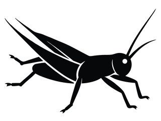 chirping cricket silhouette vector icon