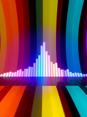 Fototapeta premium Colorful Visualization of High Frequency Hertz Sound Spectrum with Intensity Bars