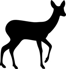 Deer Silhouette Vector Illustration | Wildlife, Forest, Hunting, Nature Design