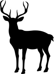 Deer Silhouette Vector Illustration | Wildlife, Forest, Hunting, Nature Design