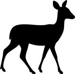 Deer Silhouette Vector Illustration | Wildlife, Forest, Hunting, Nature Design