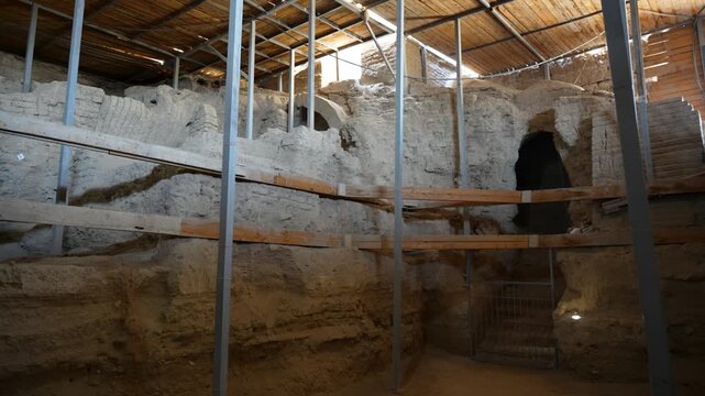 Archaeological site, interior of Great Kyz Kala, Merv, Turkmenistan