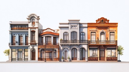 Fototapeta premium Architectural Gems: A Row of Elegant Old Town Buildings