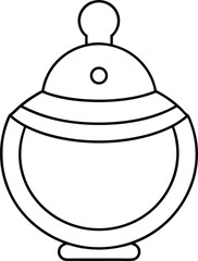 Simple Line Art Illustration of a Classic Perfume Bottle with a Decorative Cap