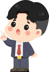 Cartoon Businessman with an Idea