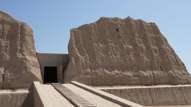 Entrance to the ancient fortress Great Kyz Kala in Merv, Turkmenistan, maiden's palace
