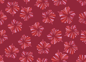 Seamless hibiscus illustration pattern, Botanical pattern, light blue, background image of southern country and hawaii and tropical image | apparel, textile