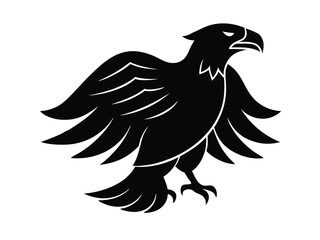 eagle perched silhouette vector icon