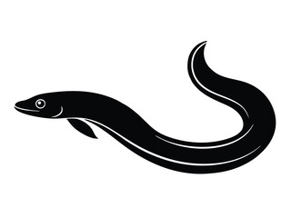 eel swimming silhouette vector icon