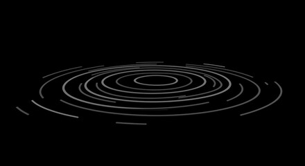 Fototapeta premium Abstract concentric circles in animation on black background