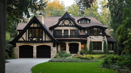 Majestic Stone House in a Verdant Setting