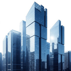 Fototapeta premium Modern glass skyscrapers isolated on a transparent background