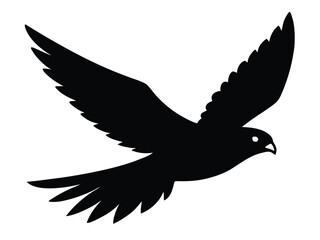 flying falcon silhouette vector icon