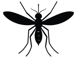 flying mosquito silhouette vector icon