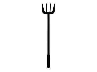 garden rake silhouette vector icon