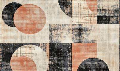 Tile or carpet pattern background with decorative, symmetrical elements. Ideal for wallpaper, textiles, or digital design projects.