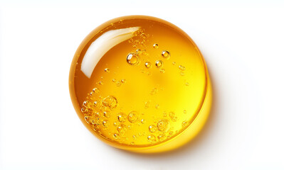 round drop gel serum on a white background