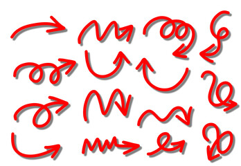 Set arrows sign symbol handdrawn 