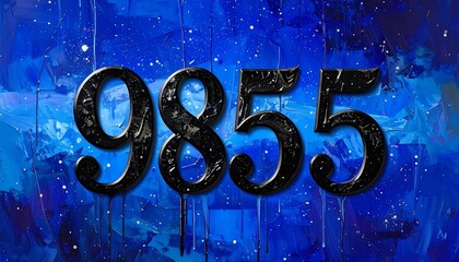 Abstract art with large dark numbers