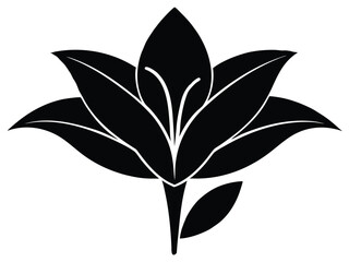 lily bud silhouette vector icon