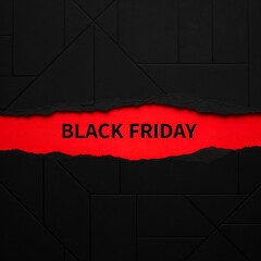 Black Friday promotion with torn paper effect