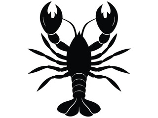 Fototapeta premium lobster with claws silhouette vector icon